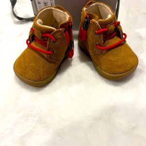 UGG Tan Kids Boots with Red Details